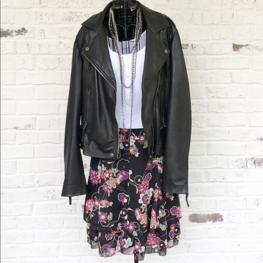 LOFT floral tiered ruffle skirt- size 6